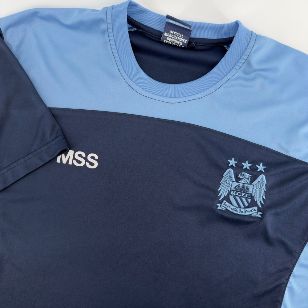 Manchester City FC Training Shirt Navy Sky Blue MCFC Official Merchandise XL